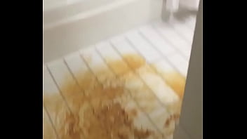 Whore throws up after drinking and wants to swim in the bathtub
